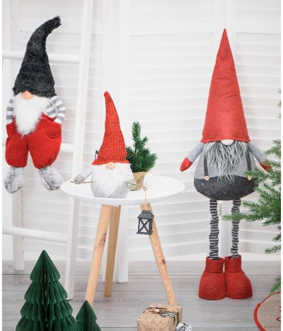 Kalėdinė dekoracija GNOME STRIPE TELESCOPE LEGS, 90 cm