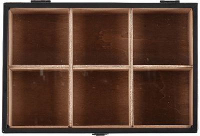 Medinė dėžė daiktams, 6 skyriai