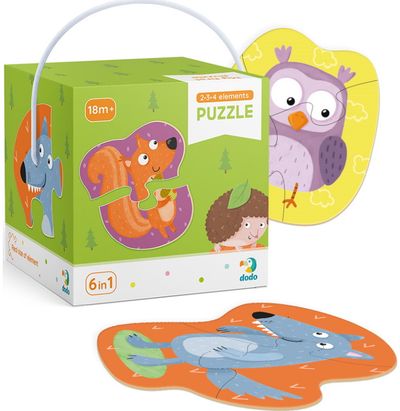 Dėlionių rinkinys DODO miško gyvūnai 2-3-4 det.