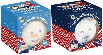 Zefyrai karštiems gėrimams CHRISTMAS TEDDY Marshmallow Toppers įv. rūšys