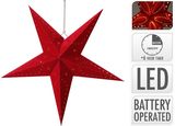 Kabanti dekoracija STAR PAPER RED su LED, 60 cm