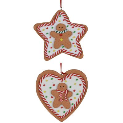 Kalėdinė pakabinama dekoracija GINGERBREAD ORNAMENT, įv. rūšys, 8,5 cm