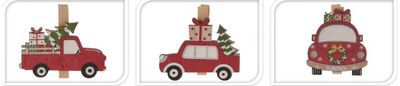 Kalėdinė dekoracija-spaustukai CAR ON CLIP, 5 cm, 6 vnt.
