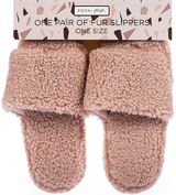 Šlepetės POSH+POP FUR LIGHT BROWN, vienas dydis