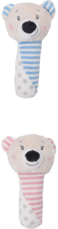 Kūdikio žaislas meškutis barškutis BABY RATTLE PLUSH BEAR įv. rūšys