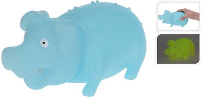 Žaislas didelis paršelis SQUEEZY PIG šviečia tamsoje ir skleidžia garsą