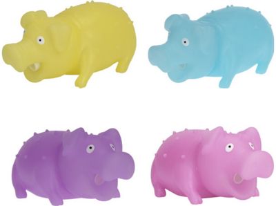 Žaislas didelis paršelis SQUEEZY PIG šviečia tamsoje ir skleidžia garsą