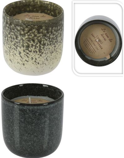 Kvepianti žvakė CERAMIC LAVENDER/TEA GINER, 9x9 cm