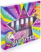 Nagų dekoravimo rinkinys UNICORN (nagų lakai+lipdukai+odelių stūmiklis+trafareta i+dildė), 5x2,5 g