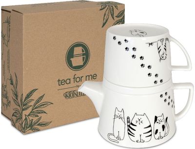 Arbatinukas su puodeliu FUNNY CATS dėžutėje, 395 ml