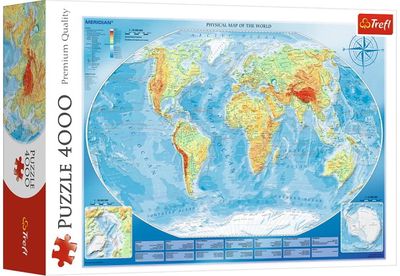 Dėlionė TREFL 4000 det. Pasaulio žemėlapis