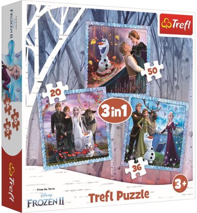 Dėlionių rinkinys TREFL 20+36+50 FROZEN 2 / LEDO ŠALIS