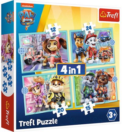 Dėlionių rinkinys TREFL 12+15+20+24 ŠUNIUKAI PATRULIAI / PAW PATROL