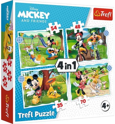 Dėlionių rinkinys TREFL 35+45+54+70 MICKEY MOUSE