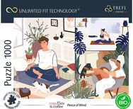 Dėlionė TREFL PRIME 1000 det. Yoga Cats Coffee Peace of Mind