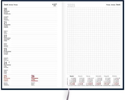 Darbo knyga 2023 QUADRO balacron flex blue nomad (20x14 cm)