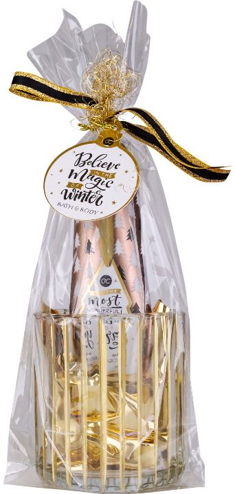 Dovanų rinkinys WINTER MAGIC (žvakidė+rankų kremas), 60 ml