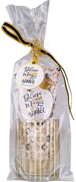 Dovanų rinkinys WINTER MAGIC (dušo želė+žvakidė+kempinė), 200 ml