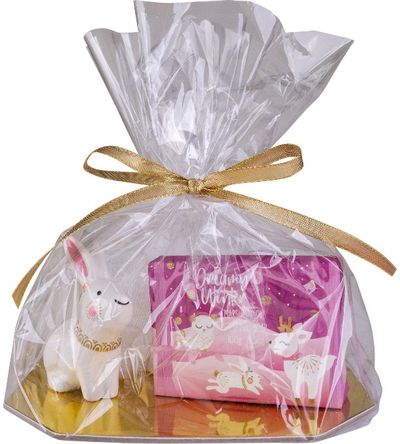 Dovanų rinkinys DREAMY WINTER (avių pieno muilas+keramikinis triušis)