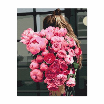 Tapyba pagal numerius ORNER A girl with the flowers 40х50