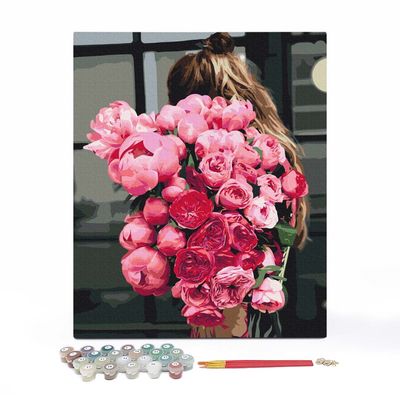 Tapyba pagal numerius ORNER A girl with the flowers 40х50