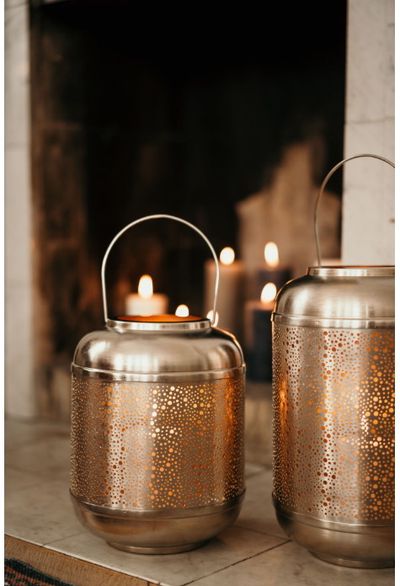 Žvakidė - žibintas FANNIK KASTE GOLD, 26 cm