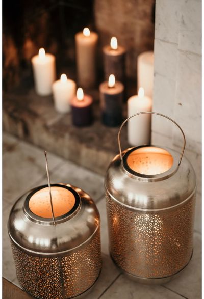 Žvakidė - žibintas FANNIK KASTE GOLD, 26 cm