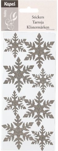 Dekoraciniai lipdukai SNOWFLAKES, įv.spalvos, 8 vnt.