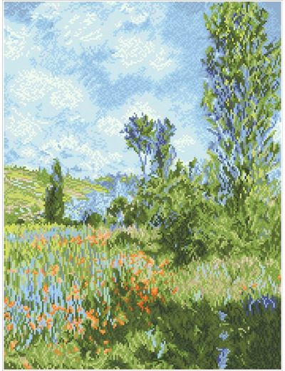 Deimantinė mozaika VIEW OF VETHEUIL (apres Claude Monet) 66x50