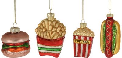 Eglutės dekoracija XMAS FOOD, įv.rūšys, 9 cm