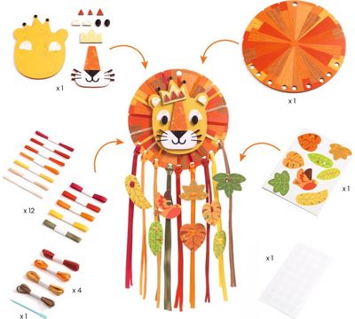 Kūrybinis rinkinys DJECO DIY mano pirmoji sapnų gaudyklė liūtukas