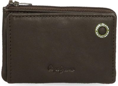 Kortelių-monetų piniginė BADGE, natūrali oda, Brown