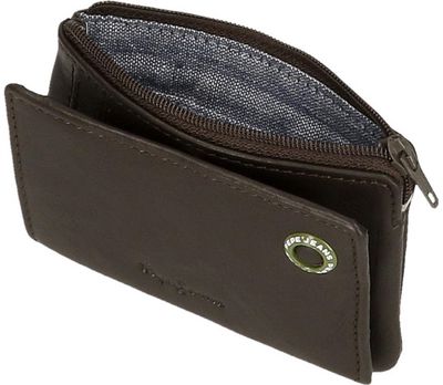 Kortelių-monetų piniginė BADGE, natūrali oda, Brown