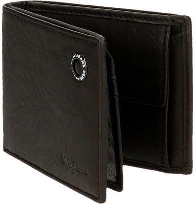 Vyriška piniginė Pepe Jeans BADGE, natūrali oda, Black