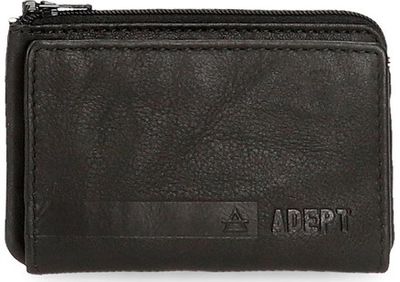 Kortelių-monetų piniginė ALAN, natūrali oda, Black