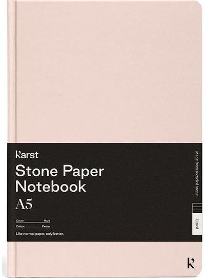 Užrašinė Hard Karst PEONY, A5, akmens popierius, 144 psl., linijomis