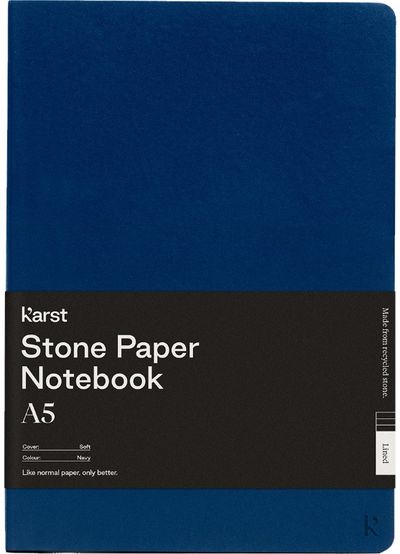 Užrašinė Soft Karst NAVY, A5, akmens popierius, 144 psl., linijomis