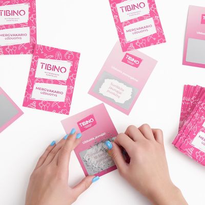 Nutrinamų kortelių rinkinys TIBINO Mergvakario užduotys