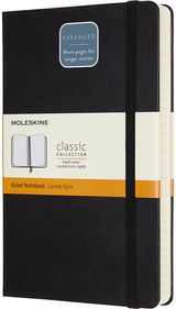 Moleskine Expanded Large Ruled Hardcover Notebook: Black
