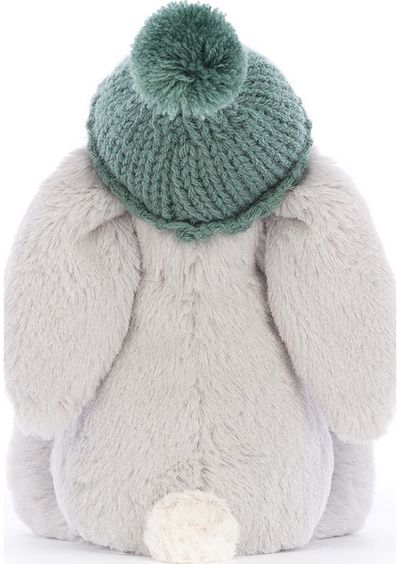 Pliušinis žaislas zuikis BASHFUL Toasty Bunny Silver (mažas su kepure)