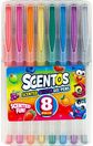 Geliniai rašikliai SCENTOS su blizgučiais, kvepiantys, 8 vnt