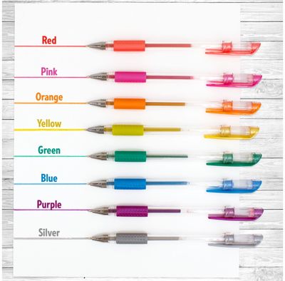 Geliniai rašikliai SCENTOS su blizgučiais, kvepiantys, 8 vnt