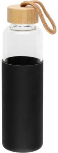 Stiklinė gertuvė MAKU SILICON SLEEVE BLACK, 550ml
