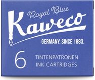 Kapsulės KAWECO, trumpos, mėlynas rašalas, 6 vnt.