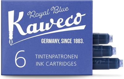 Kapsulės KAWECO, trumpos, mėlynas rašalas, 6 vnt.