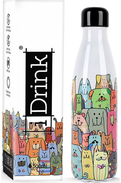 Nerūdijančio plieno gertuvė STAY PAWSITIVE, 500 ml