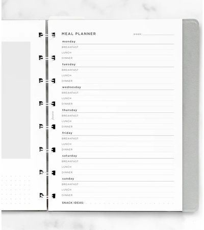 Priedai FILOFAX užrašinėms: lapai Meal Planner, A5, 80 gsm, 56 l.