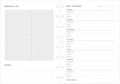 Priedai FILOFAX užrašinėms: lapai Meal Planner, A5, 80 gsm, 56 l.