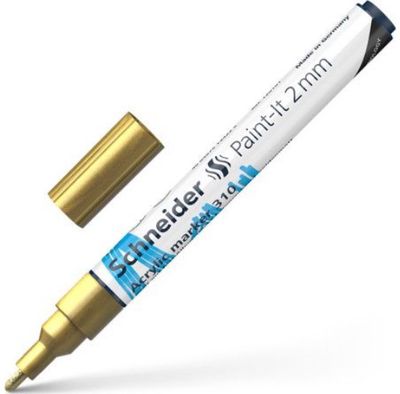 Akrilinis žymeklis SCHNEIDER Paint-it 310, 2 mm, auksinė sp.