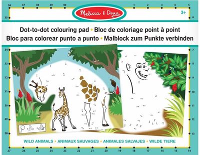 Kūrybinis spalvinimo žaidimas MELISSA&DOUG Dot to Dot Colouring Pad Wild Animals
